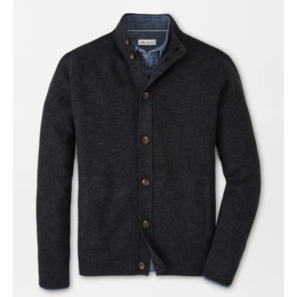 NWOT PETER MILLAR Men's 3XL Richland Cardigan Iron Gray Merino Wool Full Button